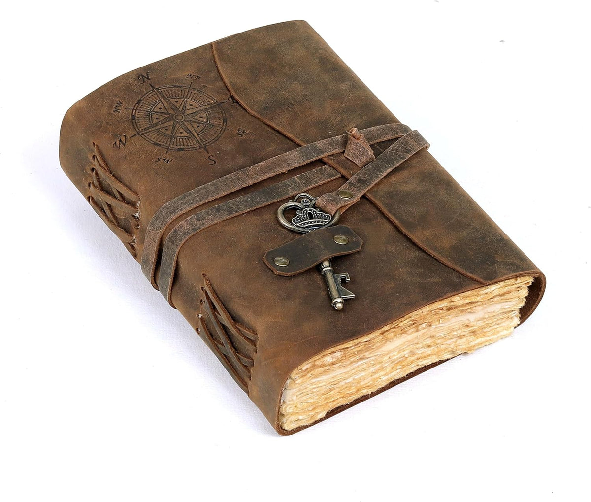 Compass Vintage Leather Journal - denverleathercraft