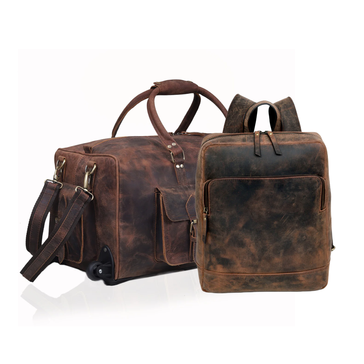 DENVER WHEELY DUFFEL & MUSK LEATHER BACKPACK-combo - denverleathercraft