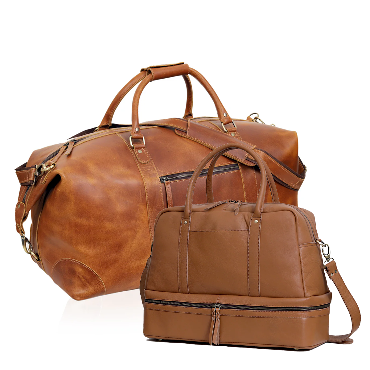 DUTCH LEATHER DUFFEL BAG & WOMEN LEATHER DUFFEL BAG-combo - denverleathercraft