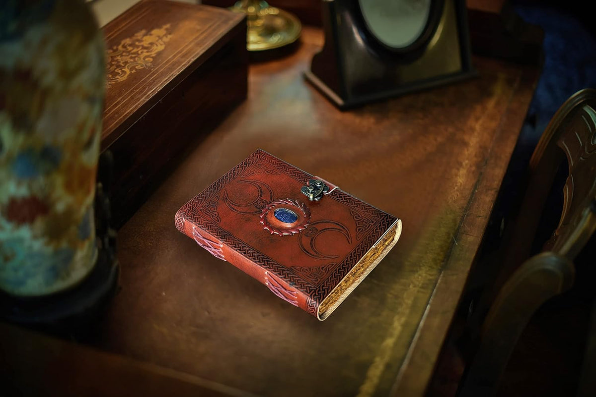 3 Moon Blue Lapiz  Leather Journal
