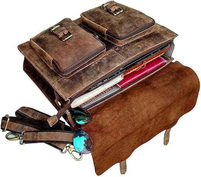 BUFFALO HUNTER LEATHER MESSENGER BAG - denverleathercraft
