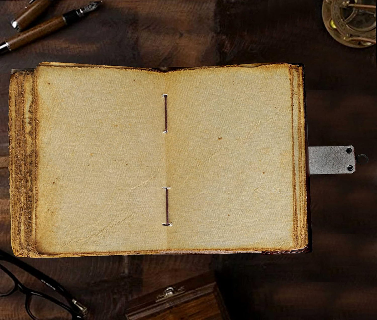 3 Moon Blue Lapiz  Leather Journal