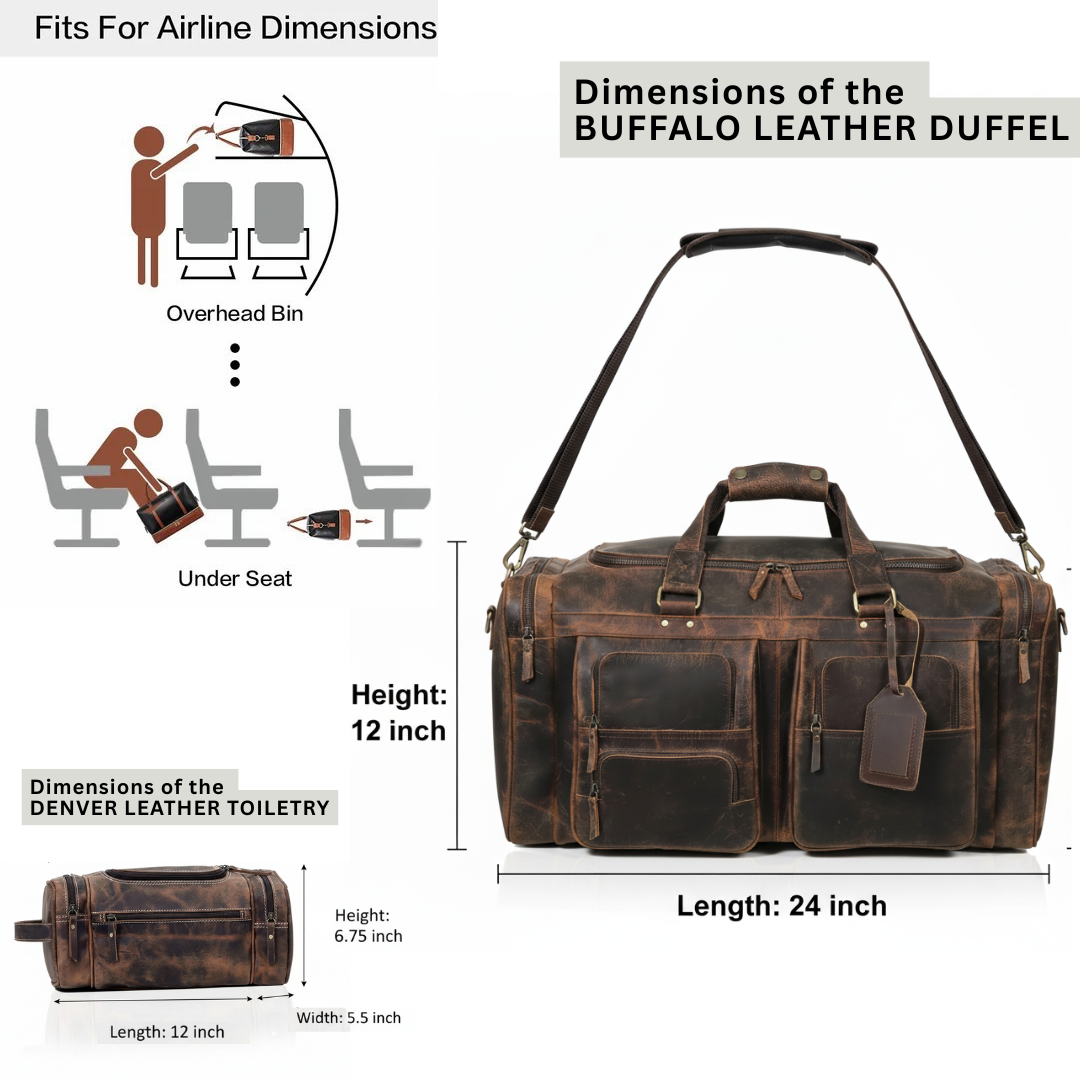 Buffalo Leather Duffel - denverleathercraft