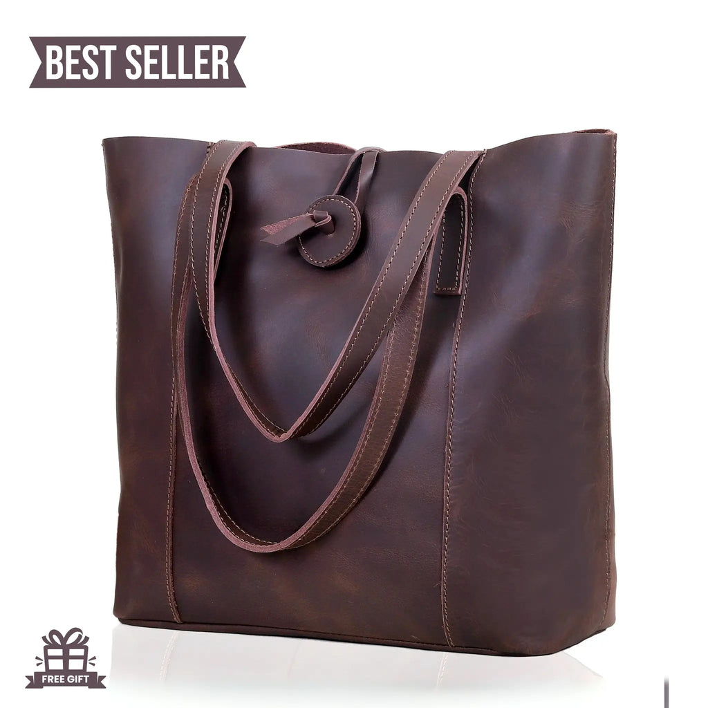 Cherry Wood The Boss Lady Pure Leather Women Tote Bags