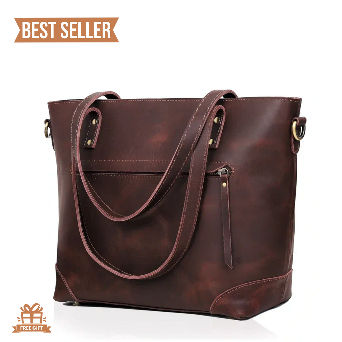 MARILYN BUFFALO LEATHER TOTE BAG - denverleathercraft