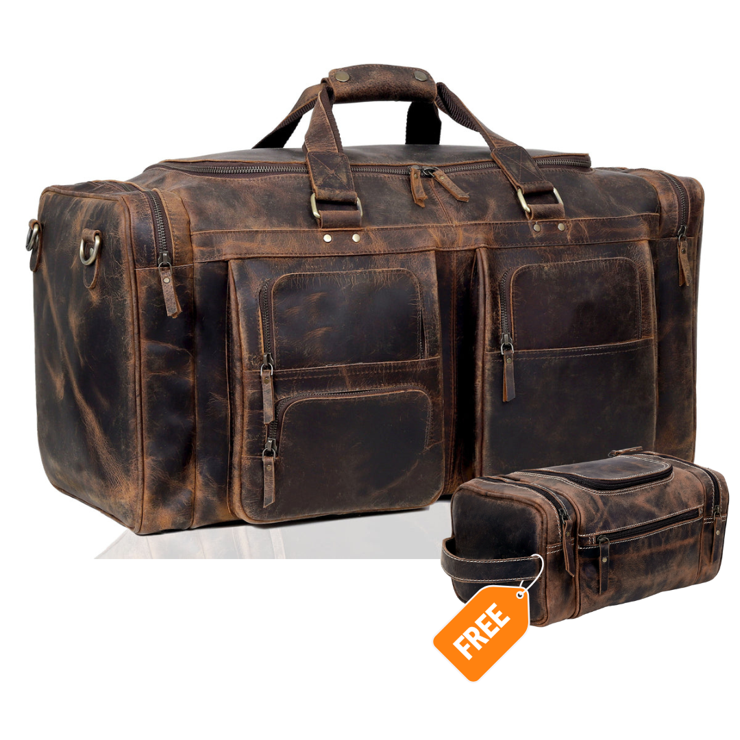Buffalo Leather Duffel - denverleathercraft