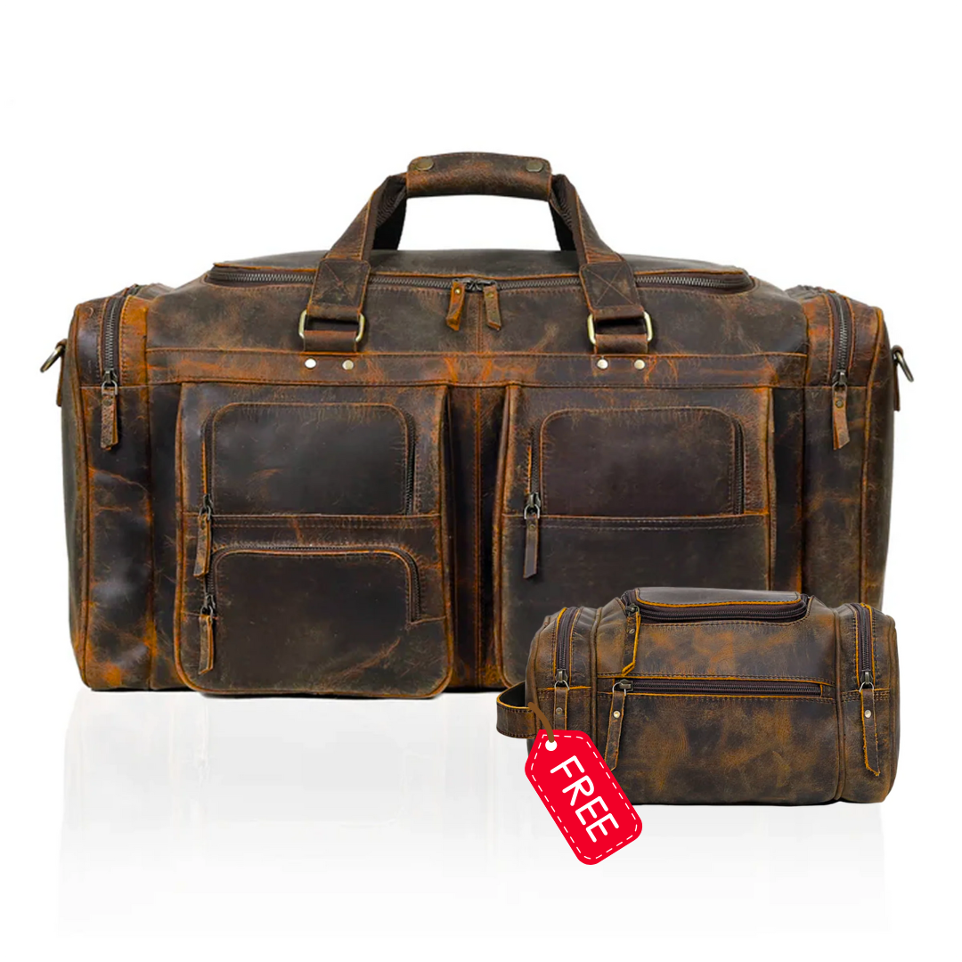 Buffalo Leather Duffel - denverleathercraft