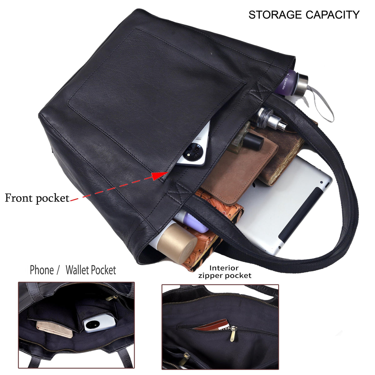 Lorena Leather Tote Bag - denverleathercraft