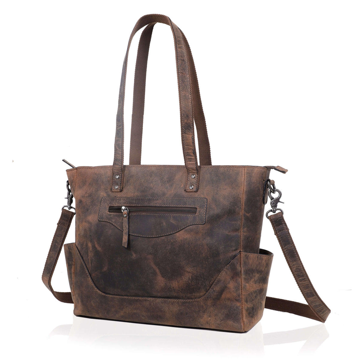 MARILYN BUFFALO LEATHER LAPTOP TOTE BAG - denverleathercraft