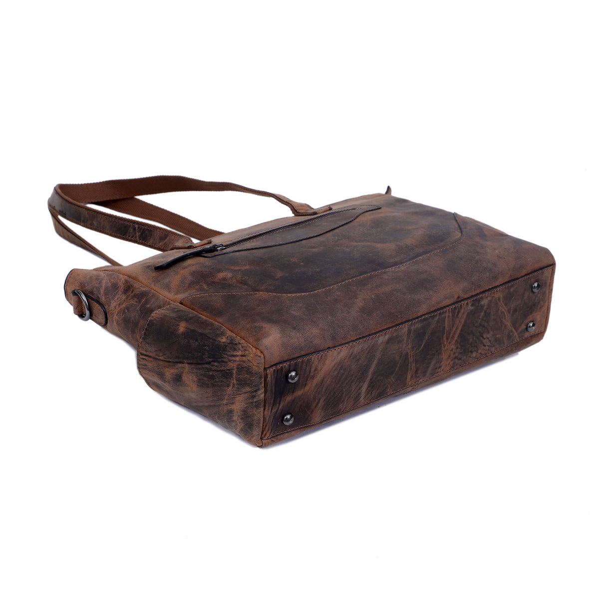 MARILYN BUFFALO LEATHER LAPTOP TOTE BAG - denverleathercraft