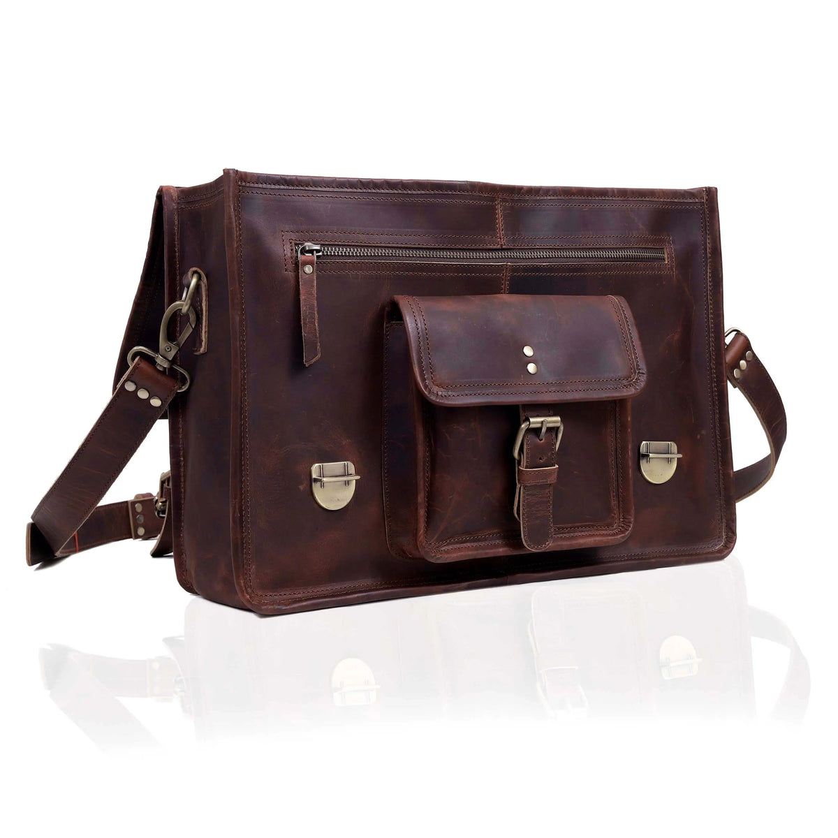 Roosevelt Buffalo Leather Messenger Bag - denverleathercraft