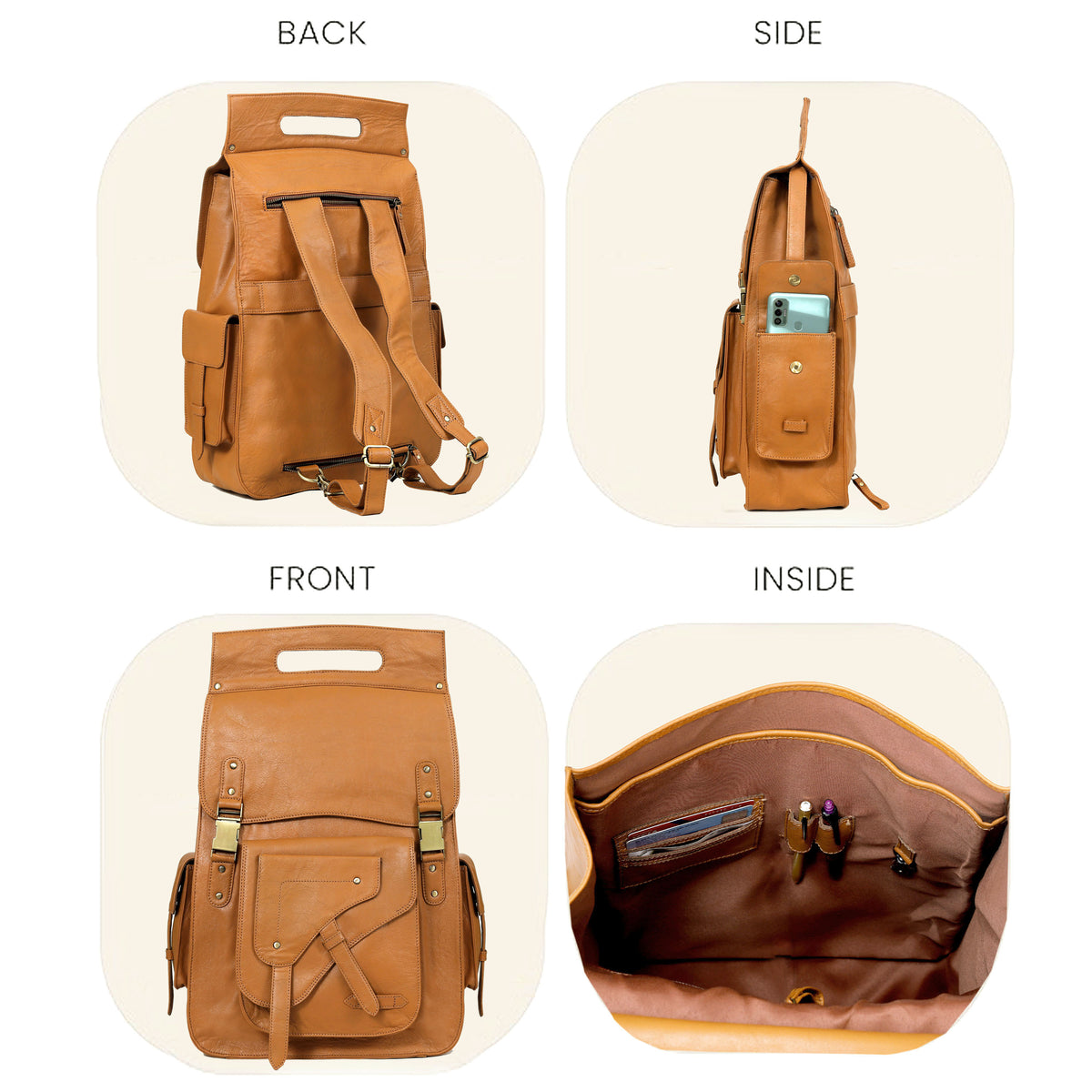 ROMEO LEATHER BACKPACK TRAVEL - denverleathercraft