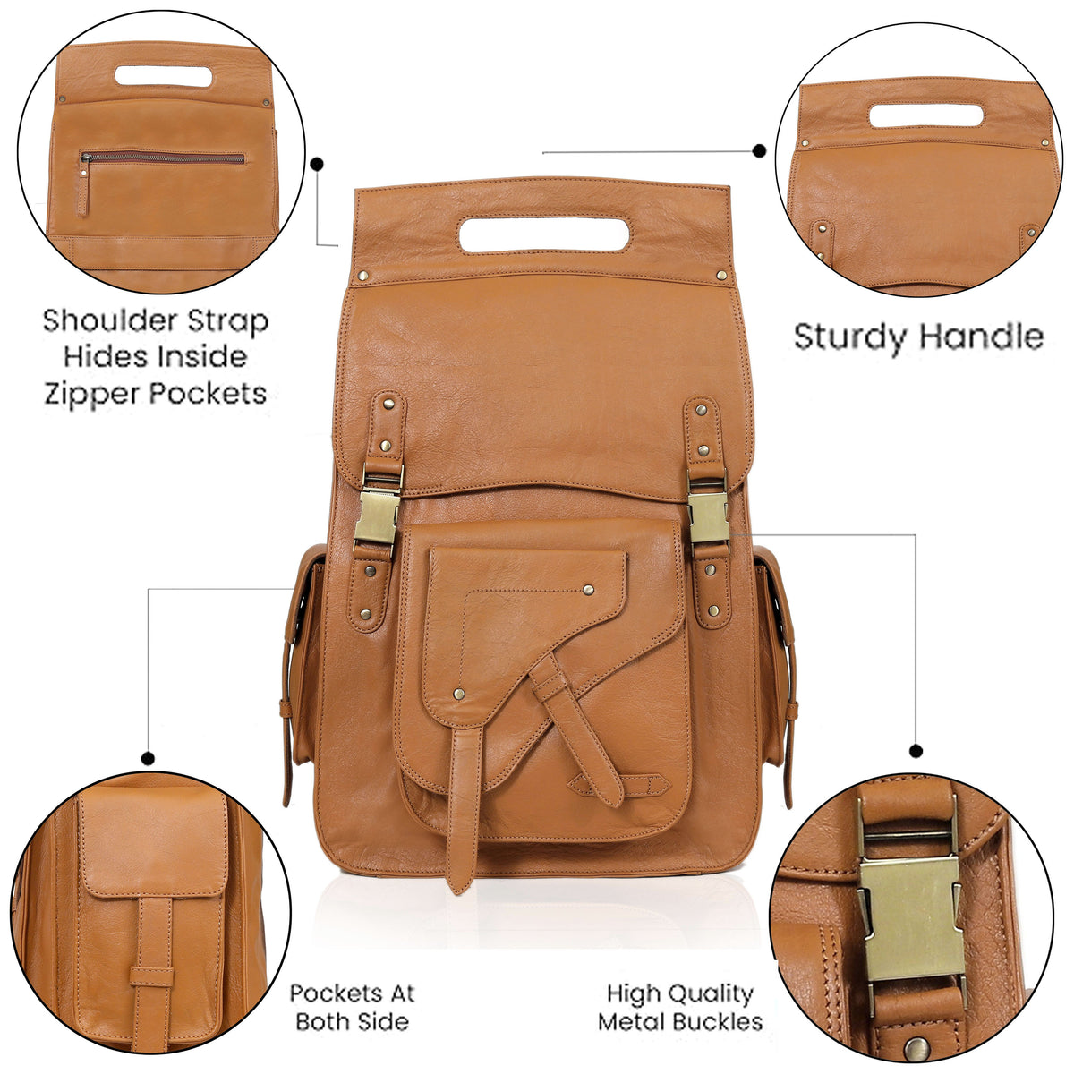 ROMEO LEATHER BACKPACK TRAVEL - denverleathercraft