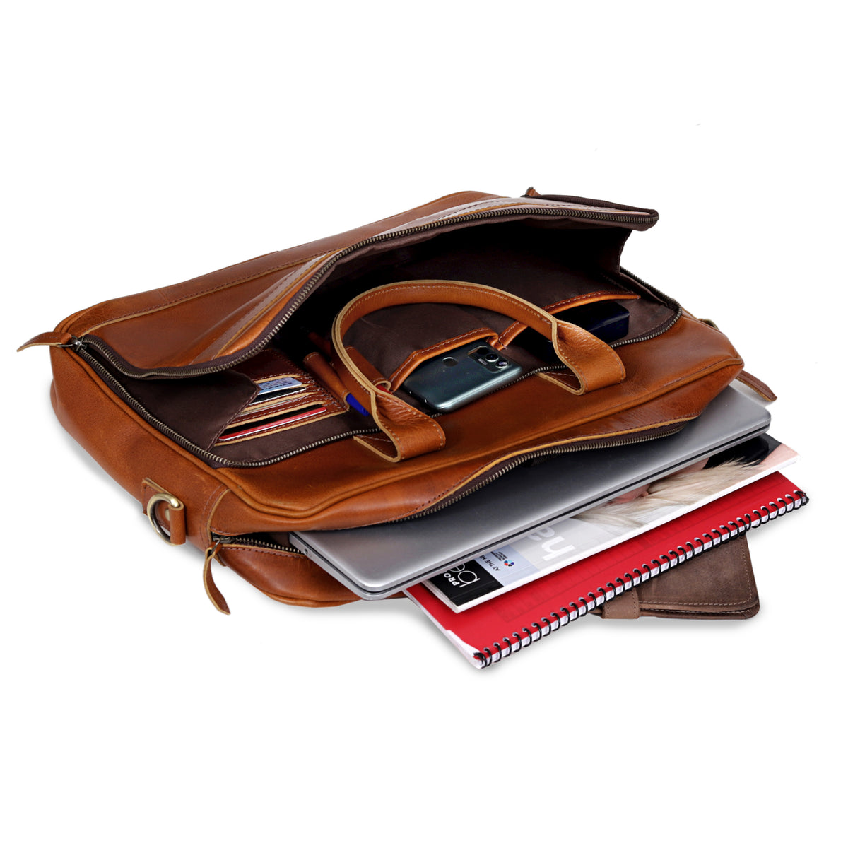 VIRGINIA LEATHER BRIEFCASE BAG - denverleathercraft