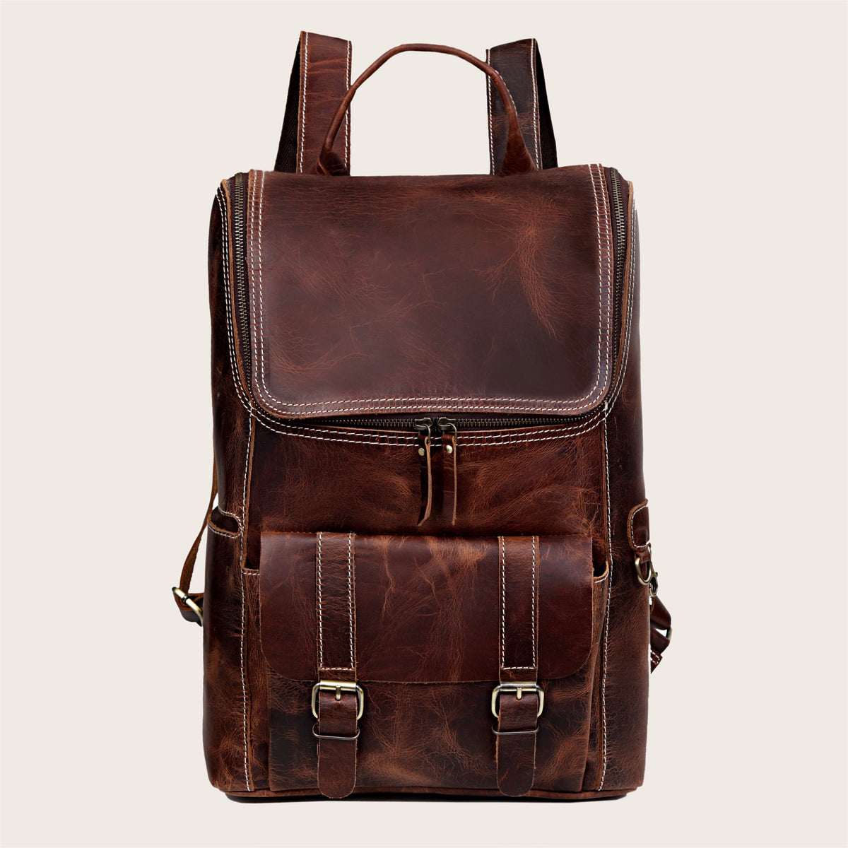 THORNE BUFFALO LEATHER BACKPACK - denverleathercraft