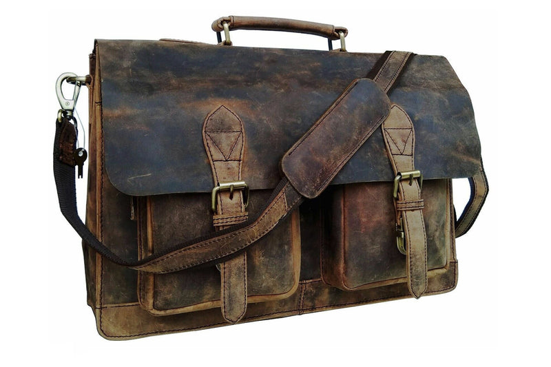 BUFFALO HUNTER LEATHER MESSENGER BAG - denverleathercraft