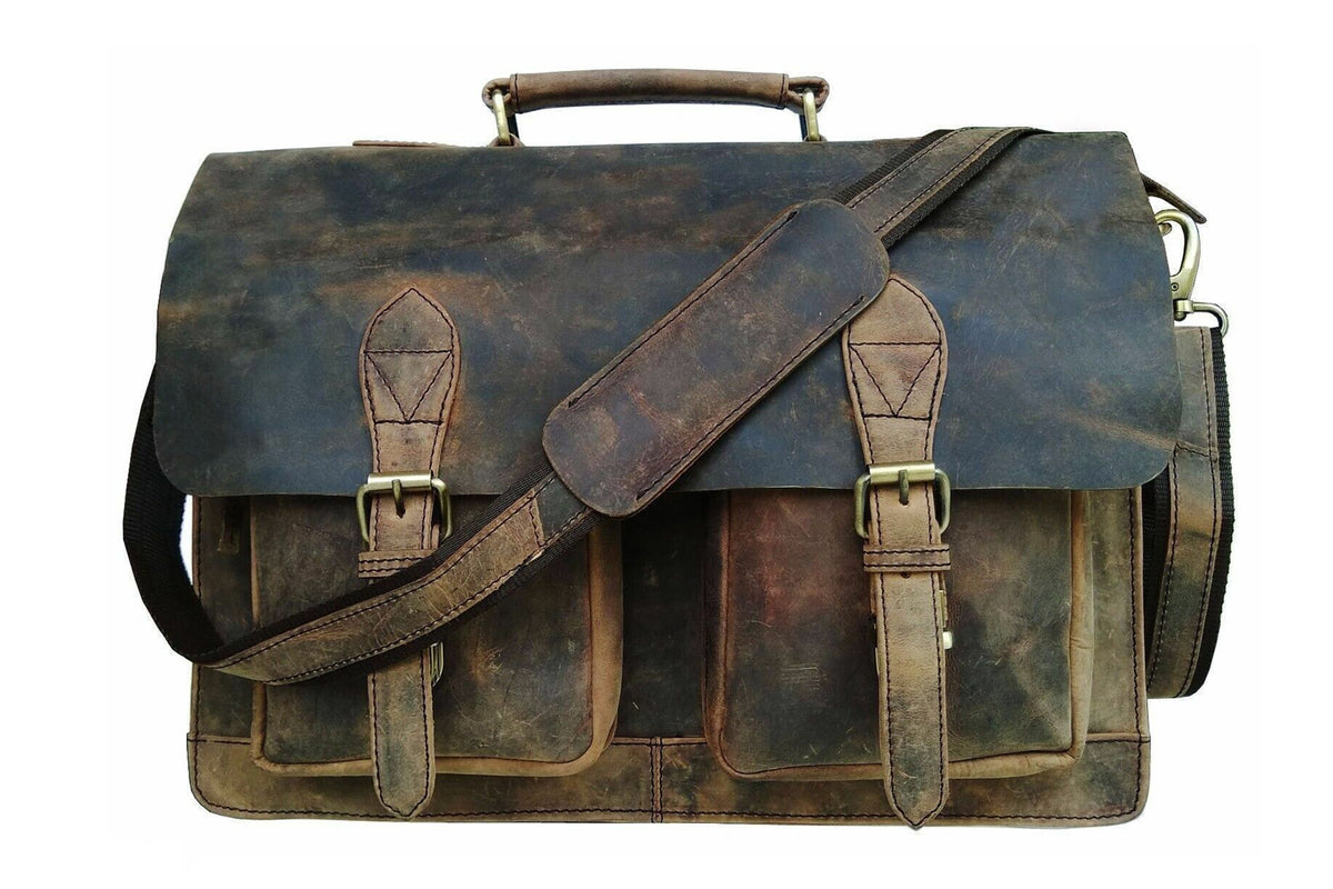BUFFALO HUNTER LEATHER MESSENGER BAG - denverleathercraft