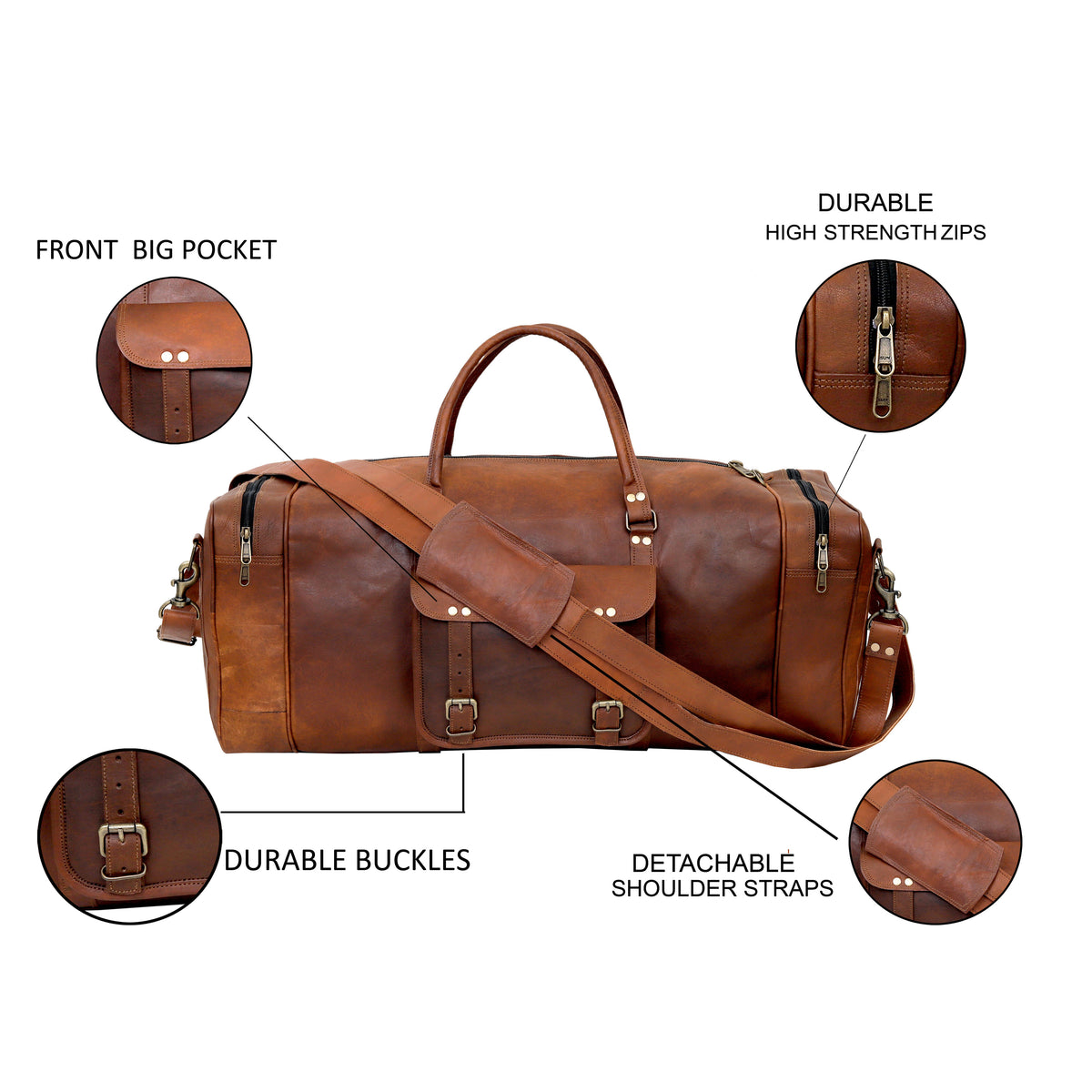 FLORIDA LEATHER DUFFEL BAG MEN - denverleathercraft