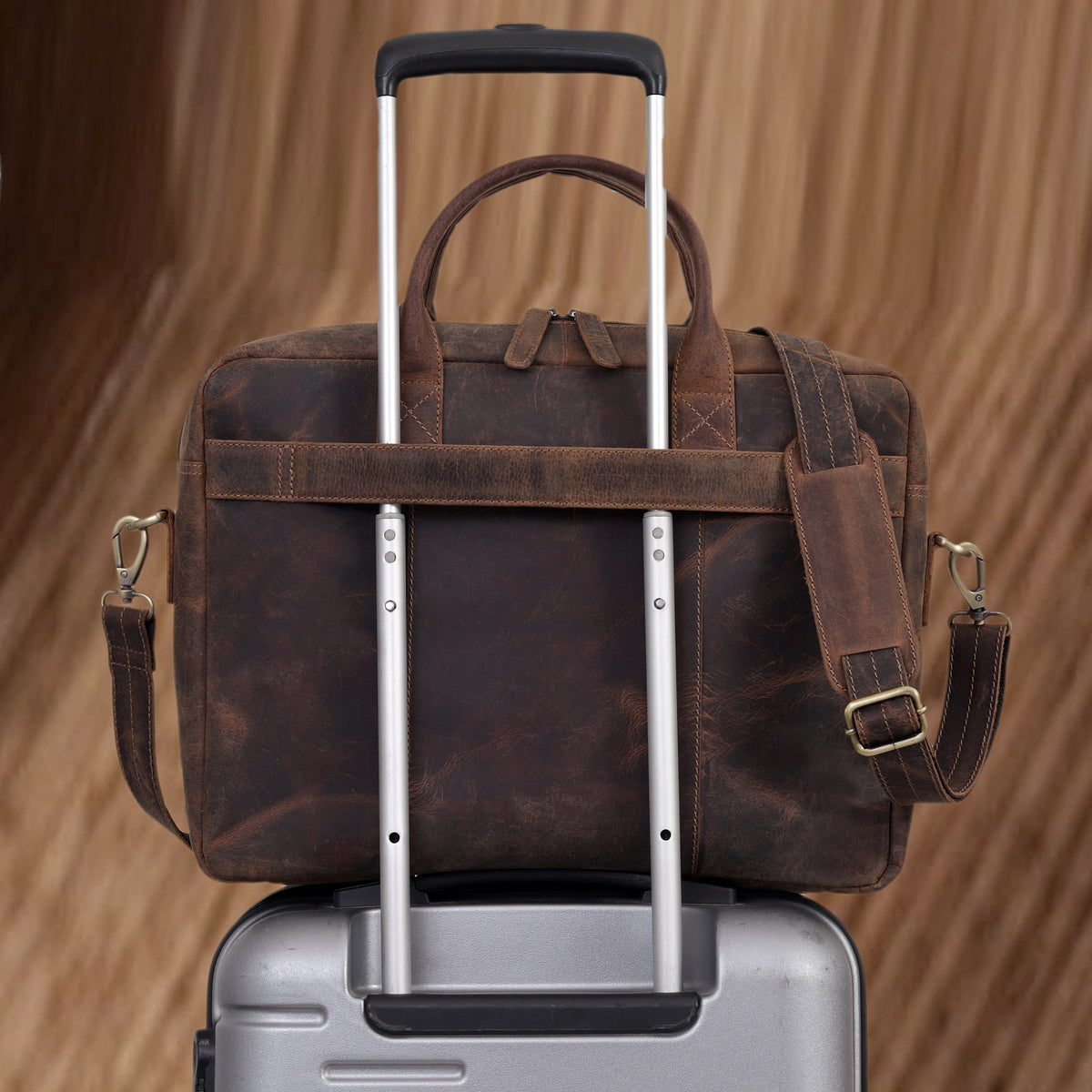 VIRGINIA LEATHER BRIEFCASE BAG - denverleathercraft