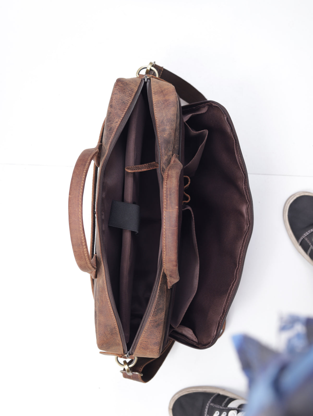 VIRGINIA LEATHER BRIEFCASE BAG - denverleathercraft