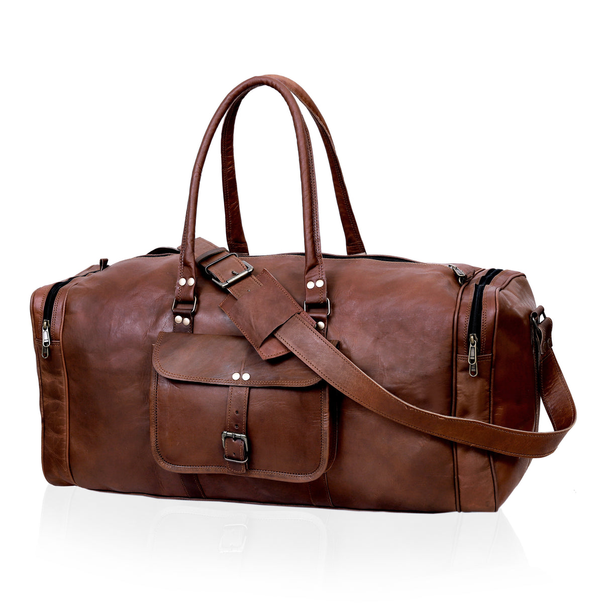 JAMES LEATHER DUFFEL BAG FOR MEN - denverleathercraft