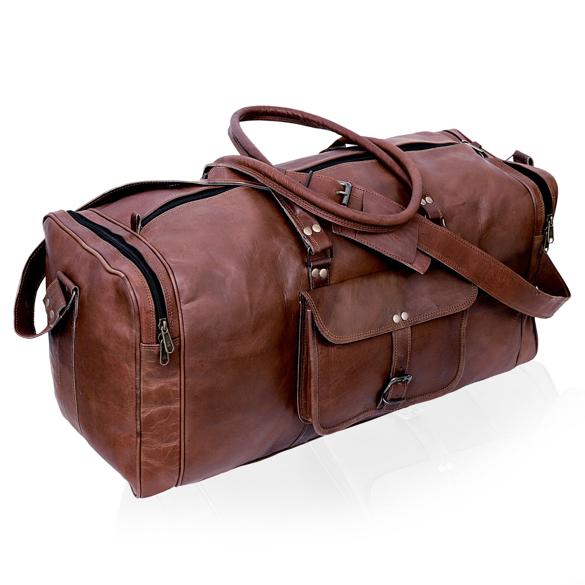 JAMES LEATHER DUFFEL BAG FOR MEN - denverleathercraft