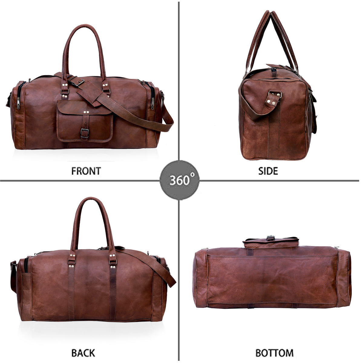 JAMES LEATHER DUFFEL BAG FOR MEN - denverleathercraft