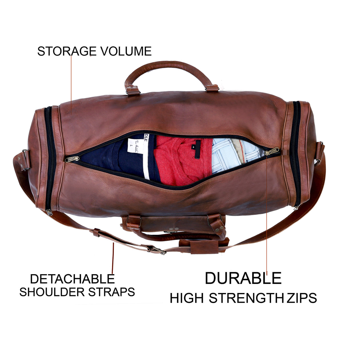 JAMES LEATHER DUFFEL BAG FOR MEN - denverleathercraft