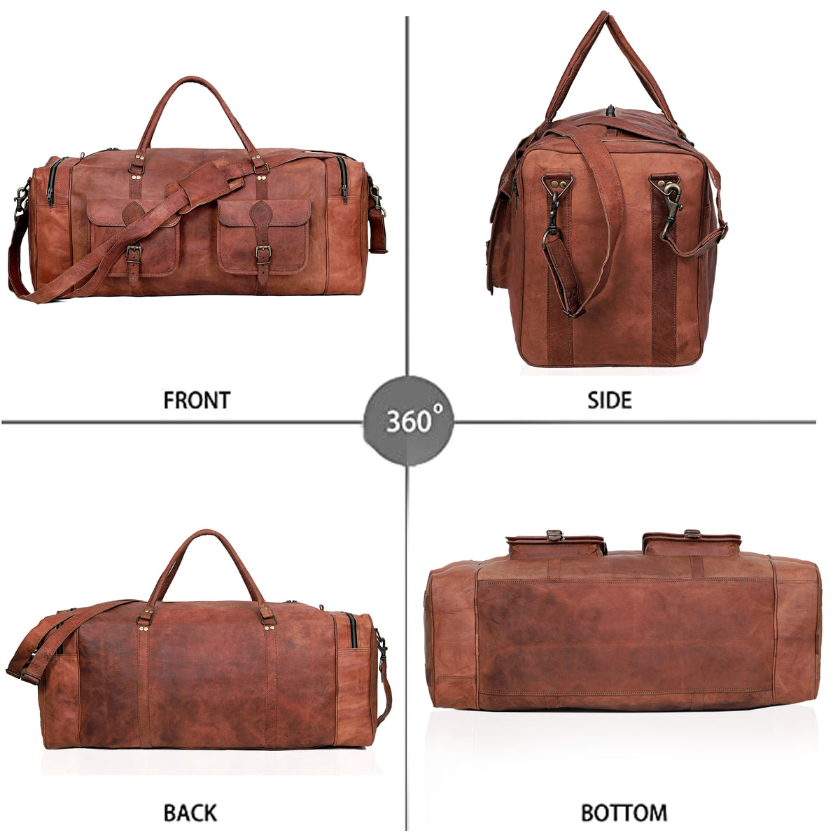 MARLOW LEATHER DUFFEL BAG MEN - denverleathercraft