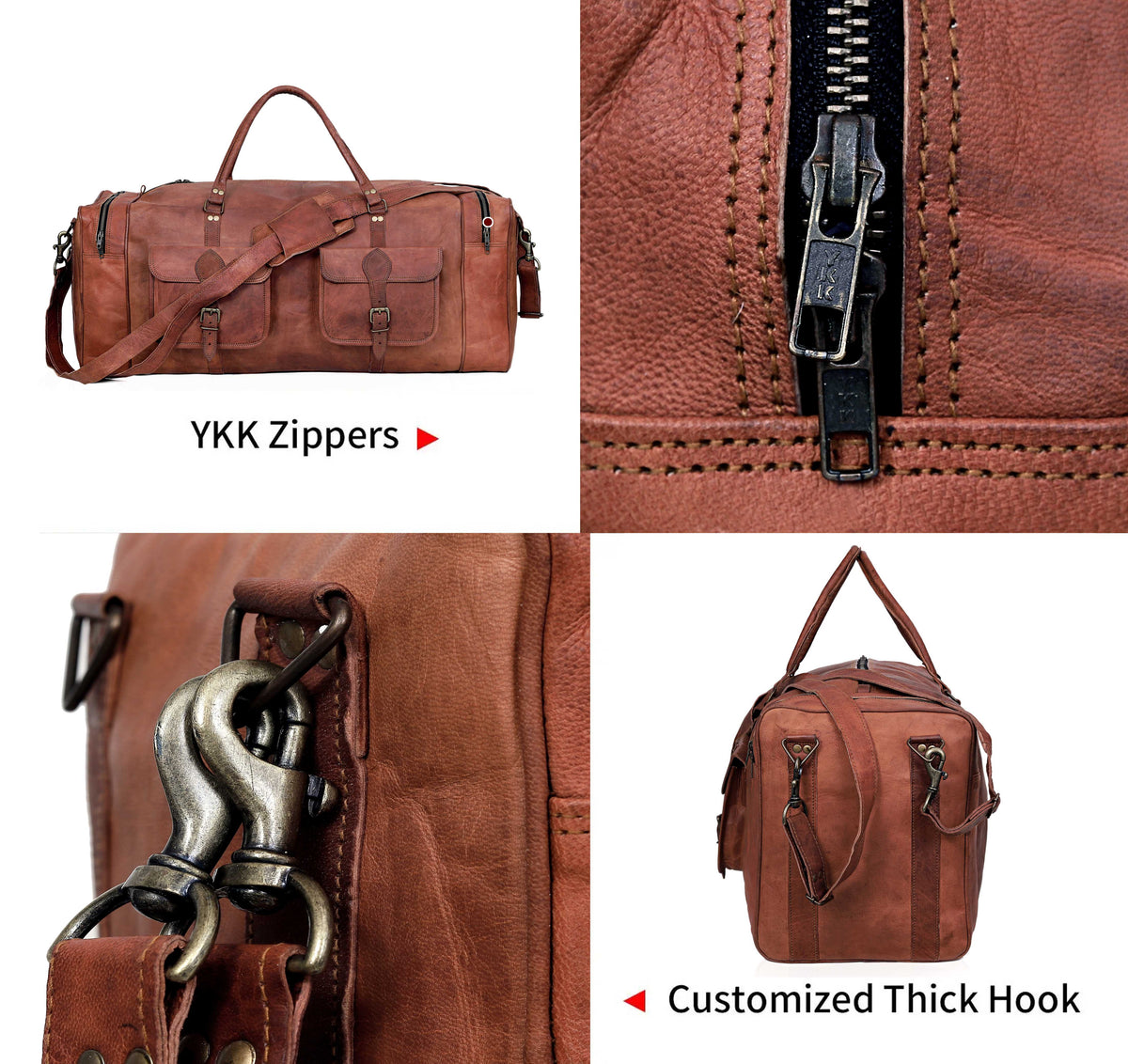 MARLOW LEATHER DUFFEL BAG MEN - denverleathercraft