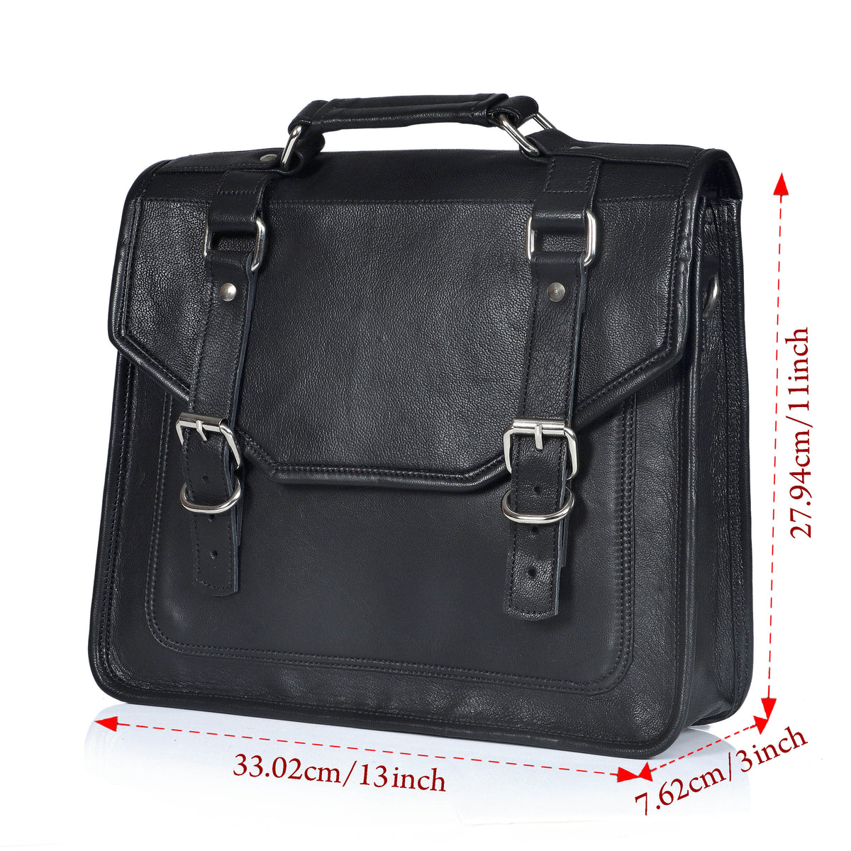 JAKE BLACK LEATHER MESSENGER BAG - denverleathercraft