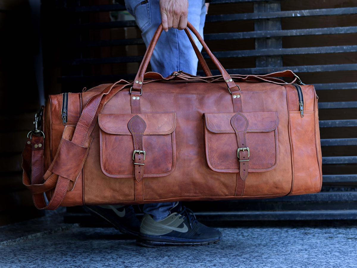 MARLOW LEATHER DUFFEL BAG MEN - denverleathercraft