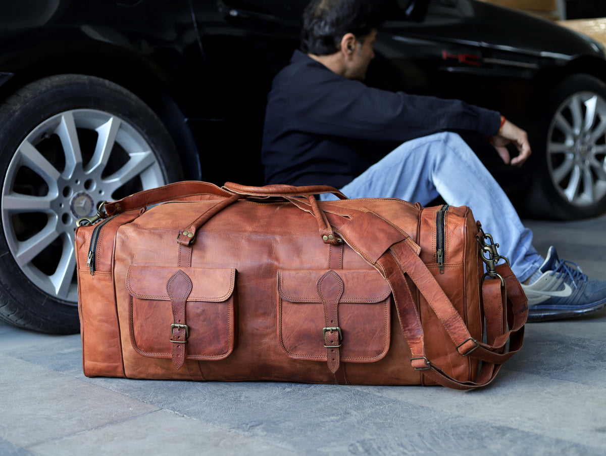 MARLOW LEATHER DUFFEL BAG MEN - denverleathercraft