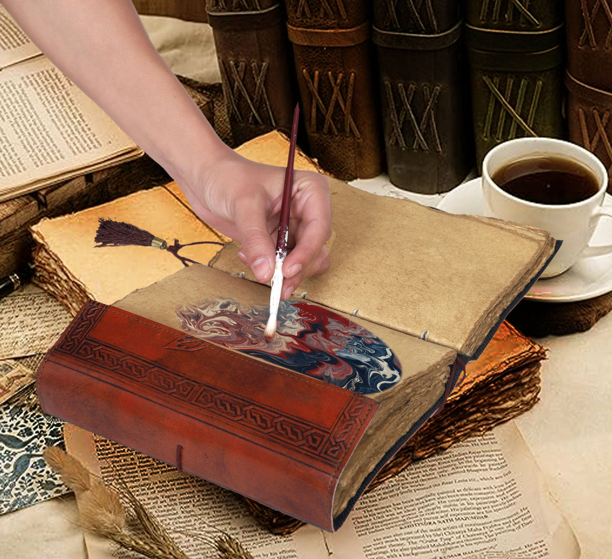 Leather deckle edge paper journal - denverleathercraft