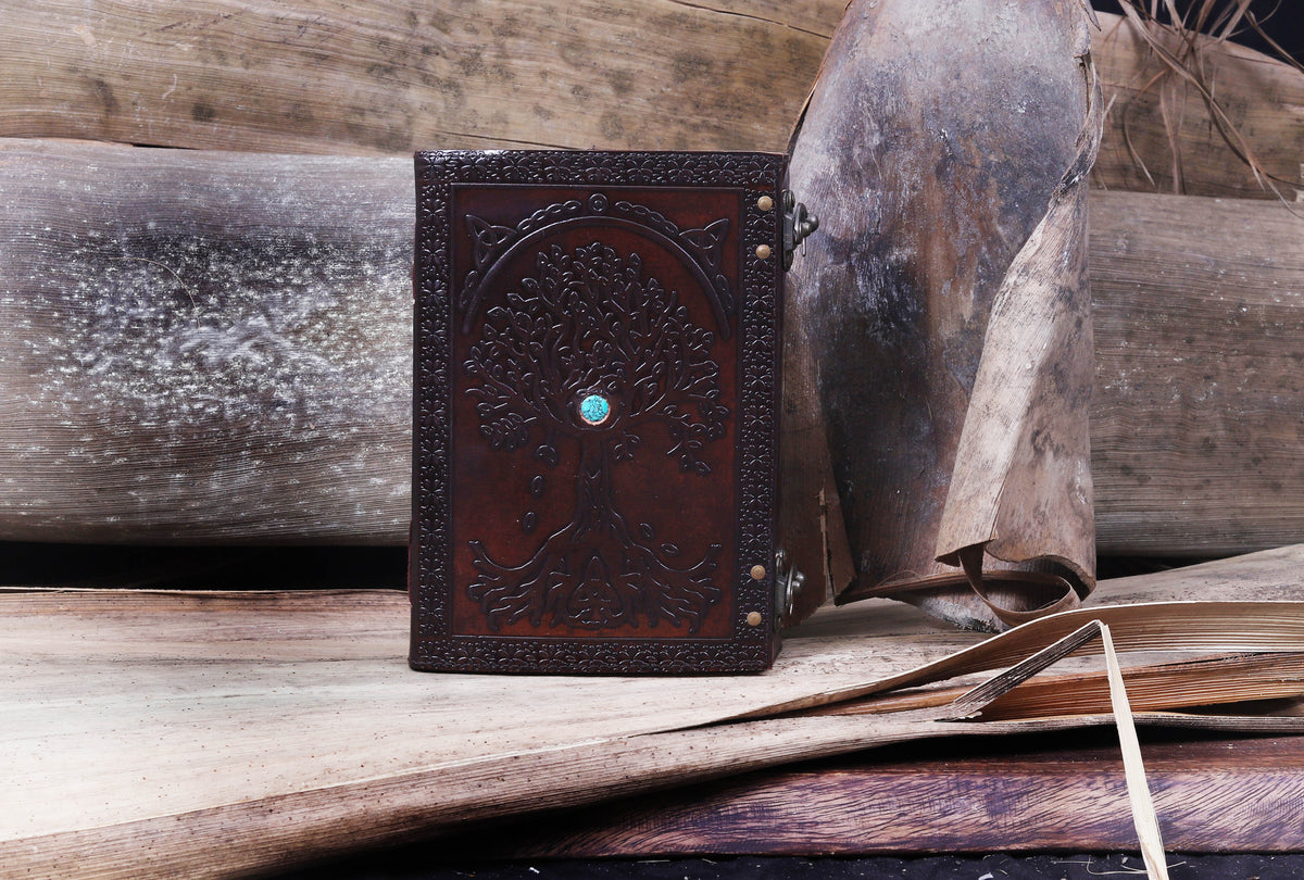 Leather Large Tree of life Journal - denverleathercraft
