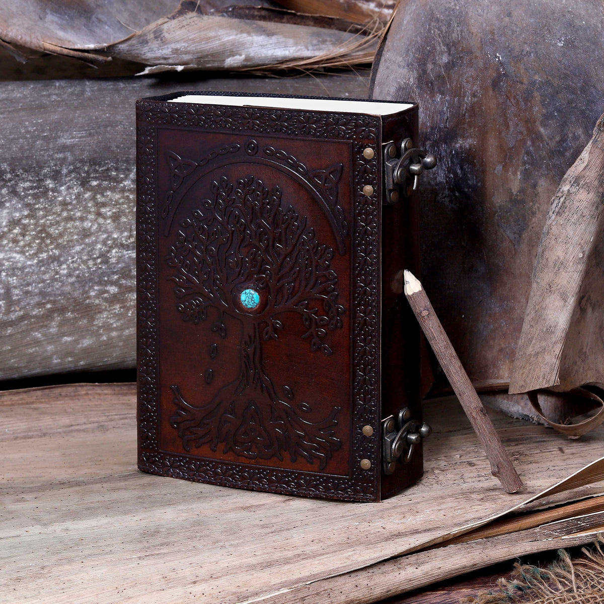 Leather Large Tree of life Journal - denverleathercraft