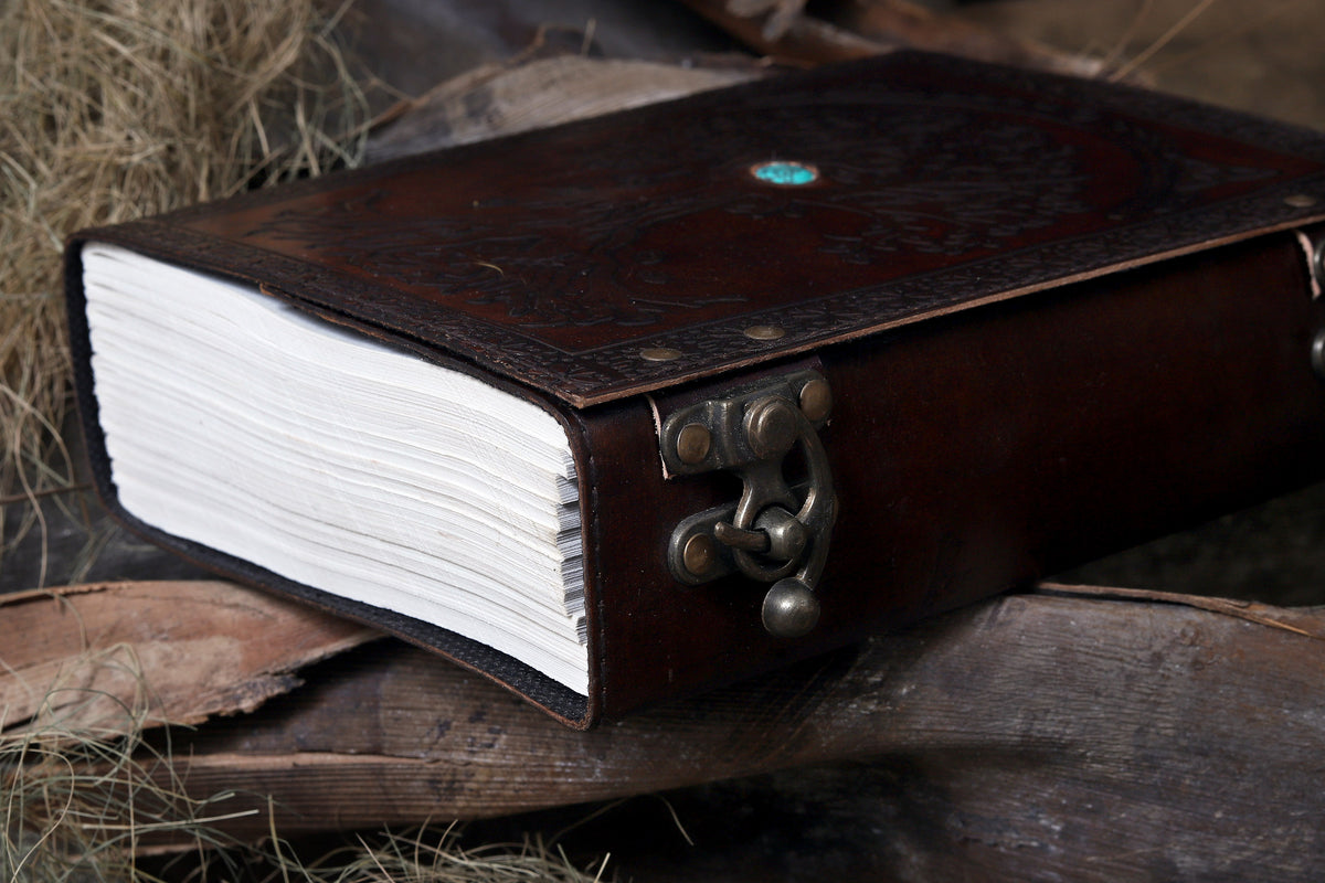 Leather Large Tree of life Journal - denverleathercraft