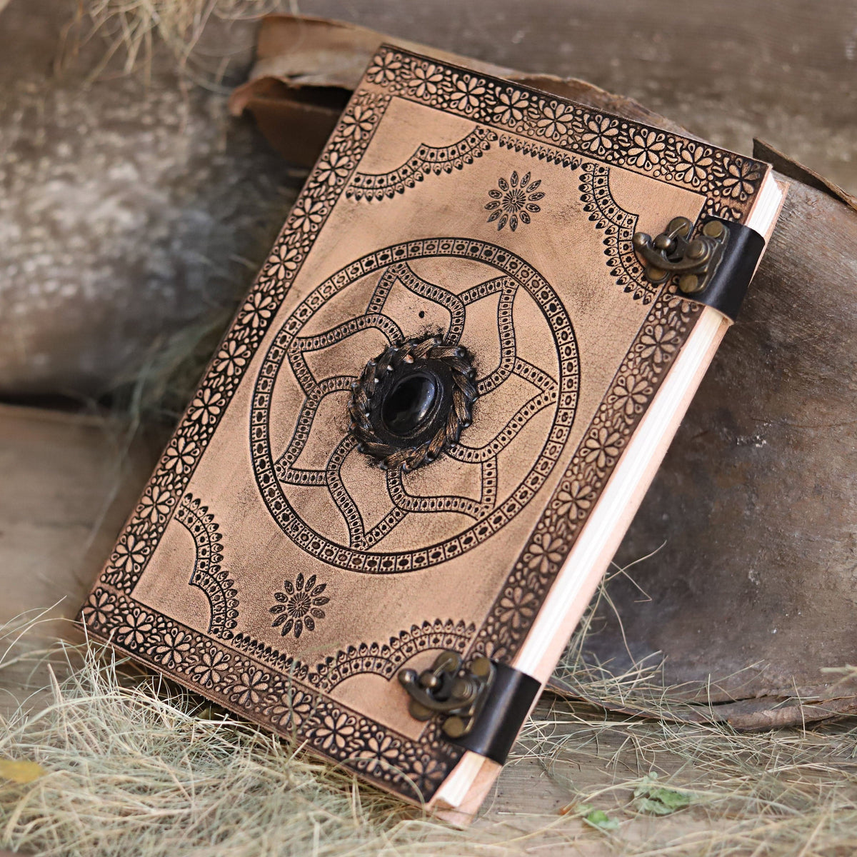 Leather Journal Semi-Precious Stone - denverleathercraft