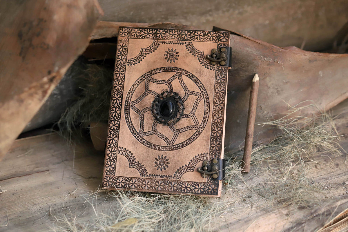 Leather Journal Semi-Precious Stone - denverleathercraft