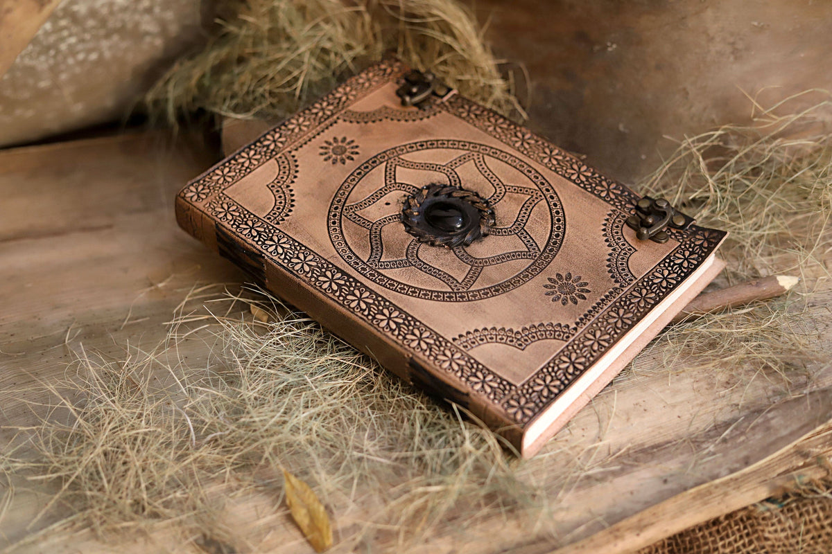 Leather Journal Semi-Precious Stone - denverleathercraft