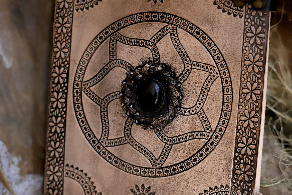 Leather Journal Semi-Precious Stone - denverleathercraft