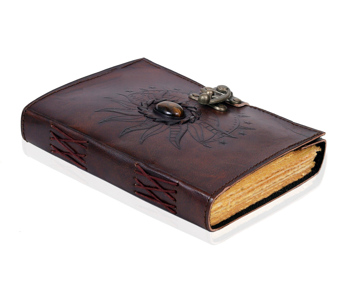 Leather Tiger stone journal - denverleathercraft