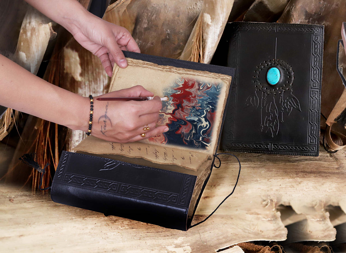 Leather deckle edge paper journal - denverleathercraft