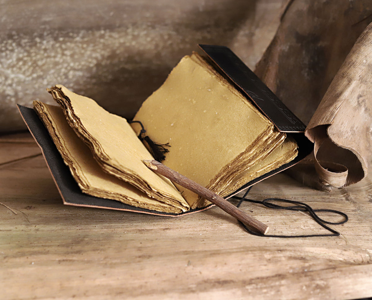 Leather deckle edge paper journal - denverleathercraft
