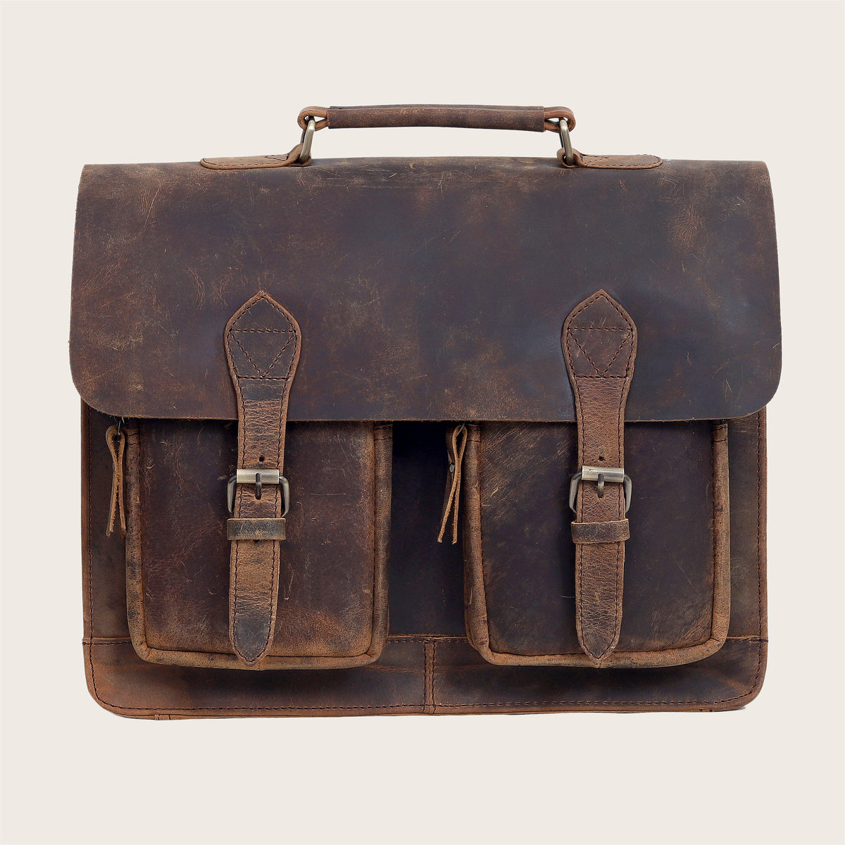 POTTER LEATHER MESSENGER BRIEFCASE BAG - denverleathercraft