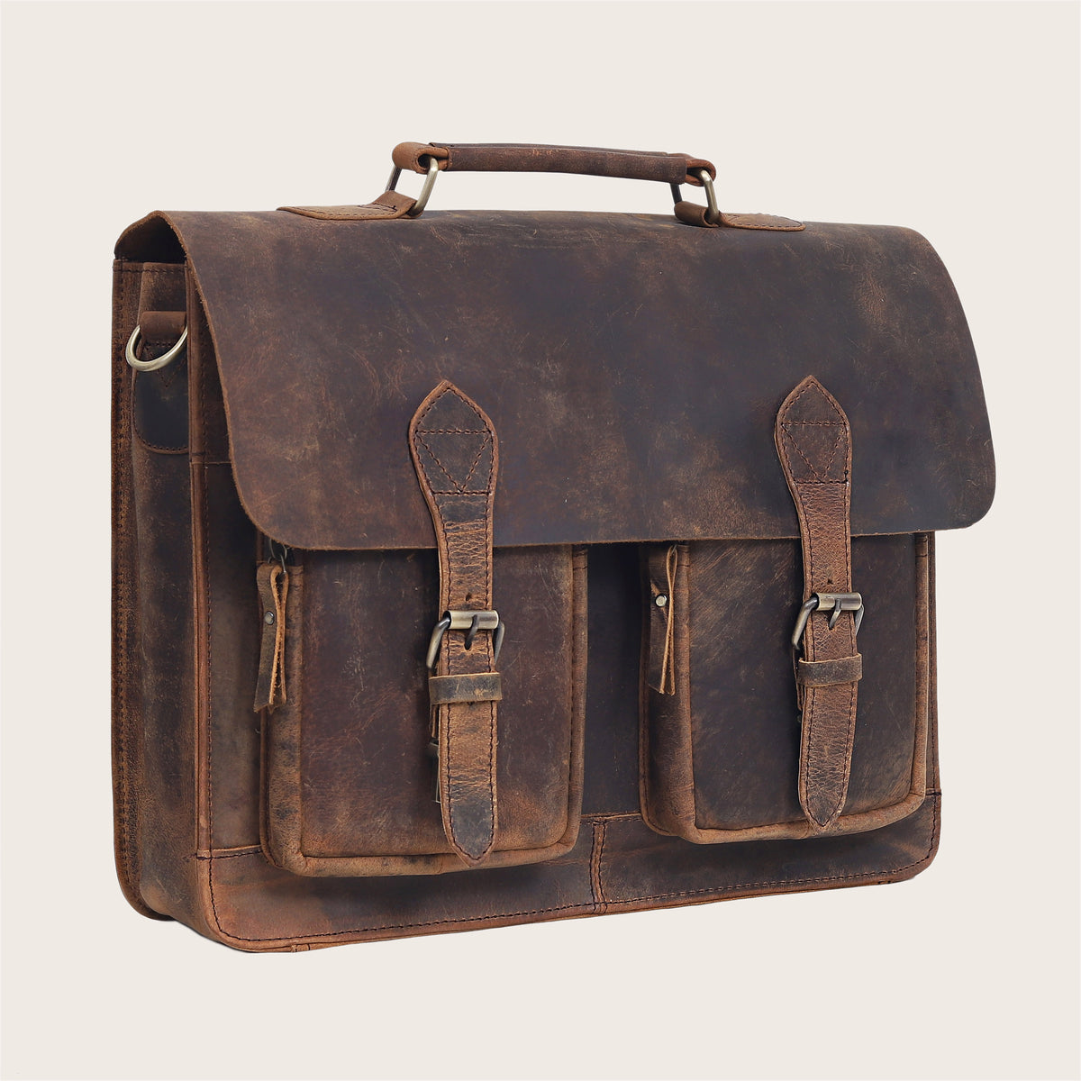 POTTER LEATHER MESSENGER BRIEFCASE BAG - denverleathercraft