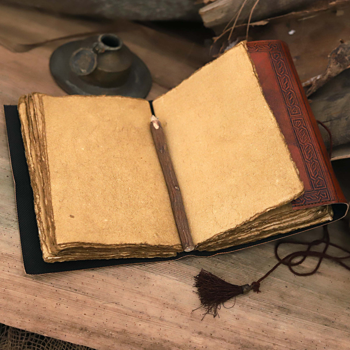 Leather deckle edge paper journal - denverleathercraft