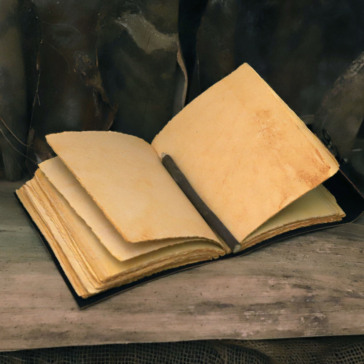 Leather Tiger stone journal - denverleathercraft