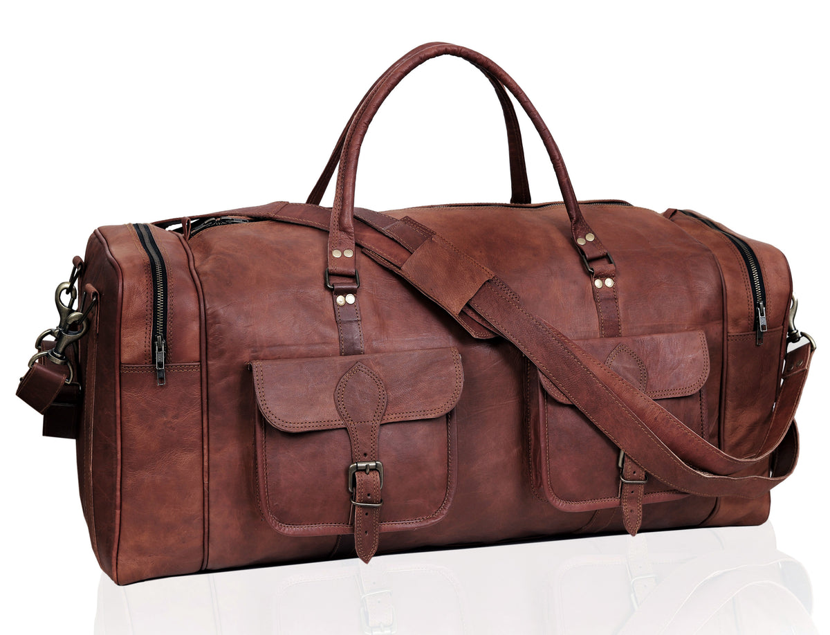 MARLOW LEATHER DUFFEL BAG MEN - denverleathercraft