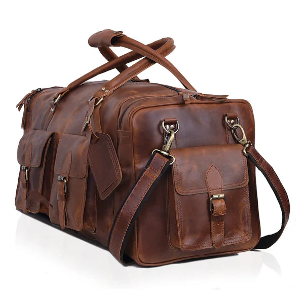 NEW JERSEY LEATHER DUFFEL BAG - denverleathercraft